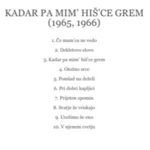 KADAR PA MIM' HIŠ'CE GREM